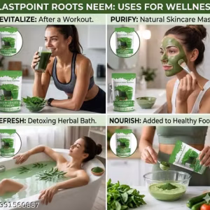Raysx Herb 100% Natural Neem Powder 50gm Ideal for Face pack and Hair Anti-Pimple and Anti-Bacterial For Pimple-free Clear Skin, silky hair & Hair Cleanser